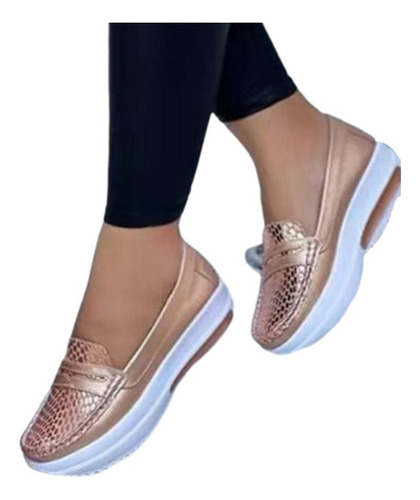 Zapatos De Mujer Mocasines Con Plataforma Sin Cordones