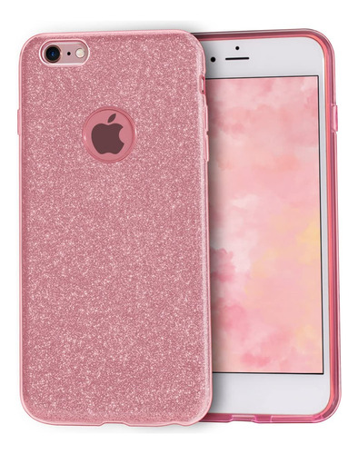 Funda Para iPhone 6/6s - Rosa Con Brillos