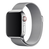 Malla Metalica Tipo Milanese Para Apple Watch 42mm 44mm Color Plata