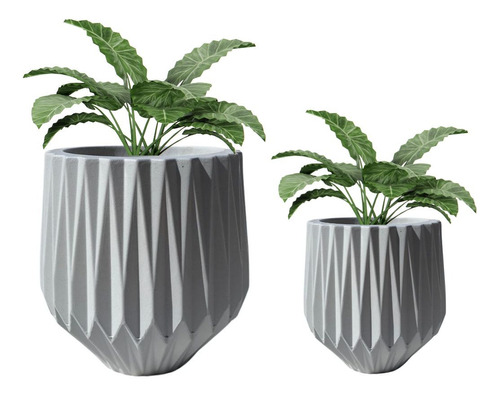 Kit 2 Vasos Para Plantas Polietileno Jardim Casa Origami