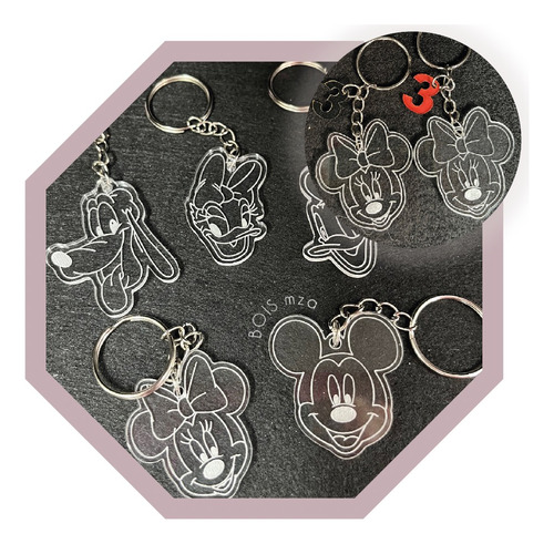 25 Llaveros Disney Personalizado Con 2 Dijes