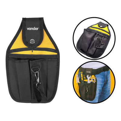 Porta Ferramentas Eletricista Lona Reforçada Cinto 6 Bolsos