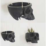 Maceta Minimalista Colgante Craneo Calavera Para Planta 17cm