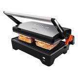 Grill Elétrico 1600w Chapa Firme Inox 180º