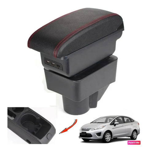 Consola Apoyabrazo - Ford Fiesta Con 3 Usb  2011 - 2020 Slid