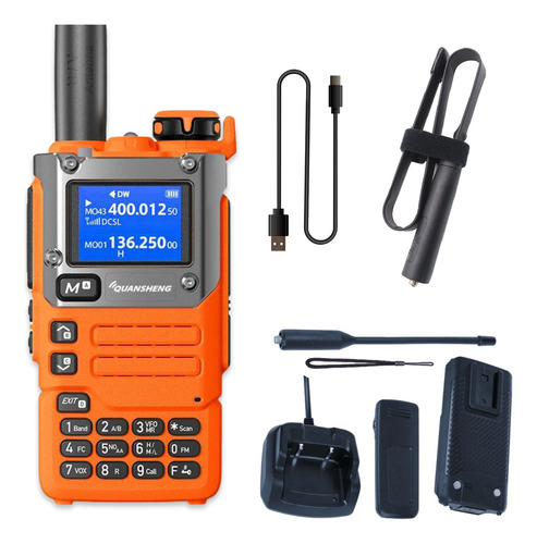 Walkie Talkie Largo Alcance Uhf/vhf Am/fm 5w Metálico Type C