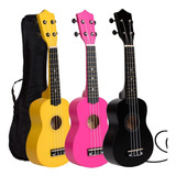 Ukelele Electroacustico Soprano Colores Superior Funda Pua