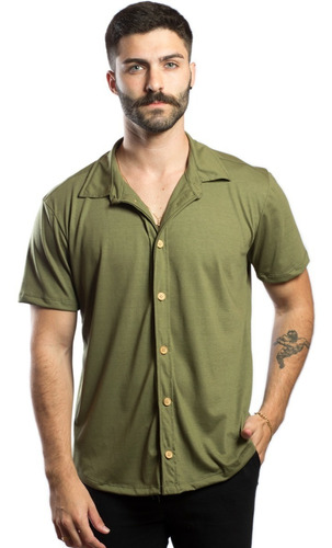 Camisa Masculina De Botão Homem Moderno Verão Slim 