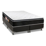 Cama Box King: Colchão Espuma Castor D33 Black E White + Ba