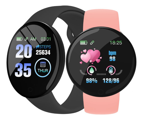 Reloj Inteligente D18 Smartwatch Redondo Android Ios 