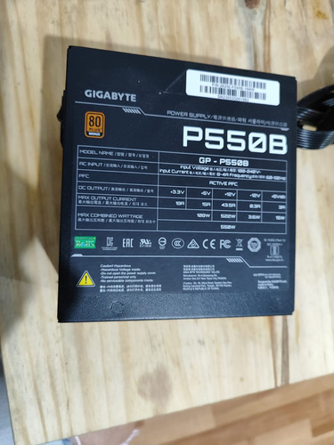 Fuente De Poder Gigabyte 550w 80 Plus Bronze Certificada Ocp