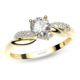 Anillo De Compromiso Full Pavé Amelie Joyas Oro 14k