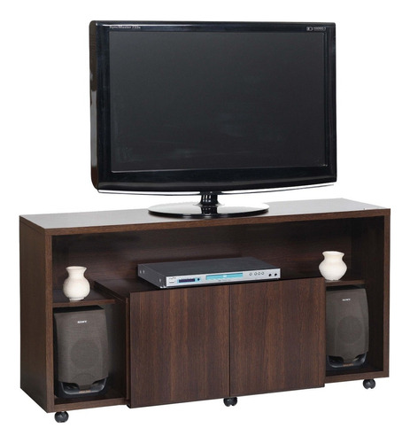 Mesa De Tv Rack Lcd 2604 Kromo-s Color Wengue