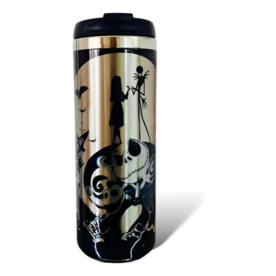 Termo Jack Y Sally Personalizado Color Negro | Envío gratis
