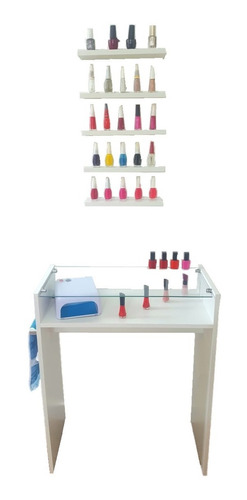 Mesa Manicure 64x80x30cm + Organizador Esmaltes 100% Mdf