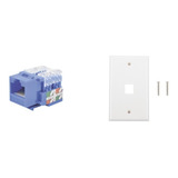 10 Pz Conector Jack Rj45 Cat6 Sin Impacto + 10 Faceplate