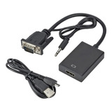 Convertidor Adaptador Video Vga A Hdmi Cable Audio Corriente