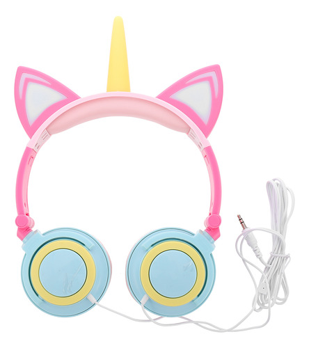 Auriculares Led De Unicornio Con Cable Para Niños