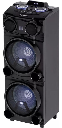 Torre Som Gradiente 1800w Black Bass Bluetooth 2x Woofers