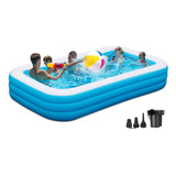 Piscina Inflable Con Bomba, Piscina Familiar Grande De 130 .