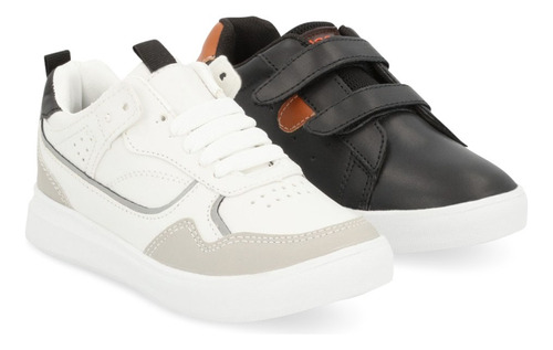 Tenis Casual Blanco Y Negro Niño Duo 387