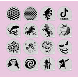 Stencil Personagens (7) Infantis 7cm Kit 16 Moldes