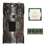 Placa Base Eth80 B75 Btc Miner+ddr3 4g 1600 Mhz Ram+i3 2100