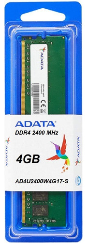 Memória 4gb Adata Ddr4 2400mhz Desktop Pc Ad4u2400w4g17-s