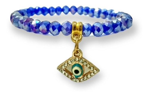 Pulsera De Ojos Turcos/árabe/  De Cristal Con Dije