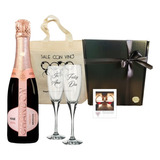 Box Champagne Chandone Rose + 2 Copas Vidrio Regalo Caja 