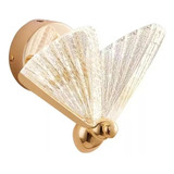 Arandela Borboleta Dourado Led Branco Quente 3500k Bivolt 