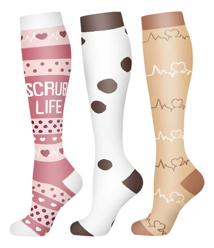 Calcetas De Compresion Mujer 3 Pares Para Deporte Y Trabajo
