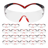Pack De 20 Gafas De Protección 3m, 27715-case, Negro/rojo