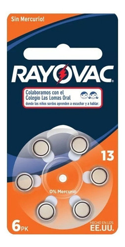 Pila Para Audifonos Rayovac 13 - Caja De 60 Pilas