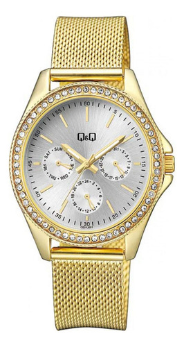 Reloj Para Mujer Q&q Ce01 Ce01j001y Dorado