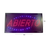 Letrero Abierto De Led 25cm X 48cm Anuncio Para Negocio