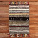 Deerlux Alfombra Kilim De Tejido Plano De Lana Con Múltiples