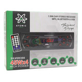 Autoestereo Fm Mp3 Usb Aux Bt Control 2 Rca Atomic Silver300