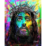 Vinilo Decorativo 60x90cm Jesus Cristo Color Moderno M12