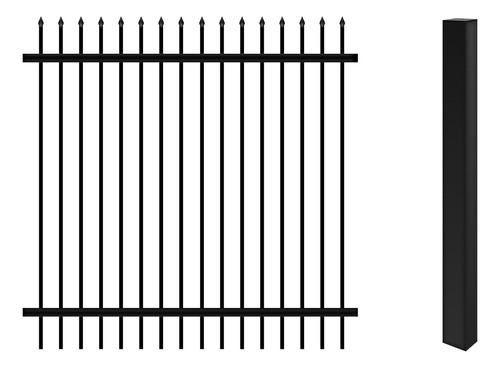 Pack 5 Reja Perfil Metálico Modelo 2h 2.40x1.80mts + Poste 