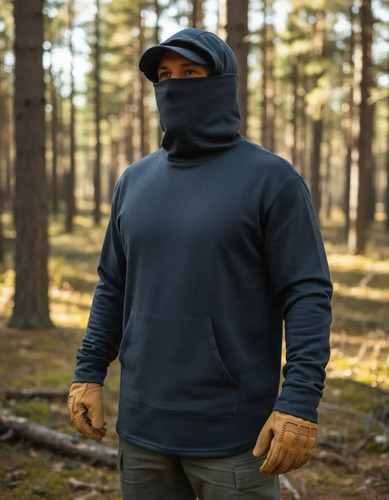 Sudadera Ligera Cubre Rostro Plegable Caceria Camuflaje Camp