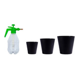 Vaso De Plantas Artificial Preto Decoração+borrifador