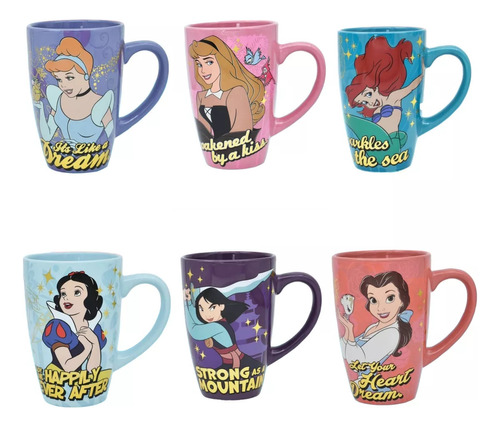 Taza De Ceramica Coleccionable Disney Princesas Y Villanas 