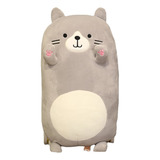 Peluche Almohada Gato Gatito Suave Diseños Kawaii 40cm Color Gris