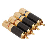 Conector De Sonido, 4 Unidades, Conector Rca, Fibra De Carbo