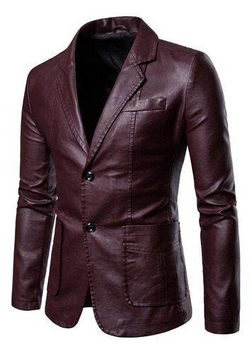 Blazer Moderno De Piel Sintética Premium De Saco Piel Sintet