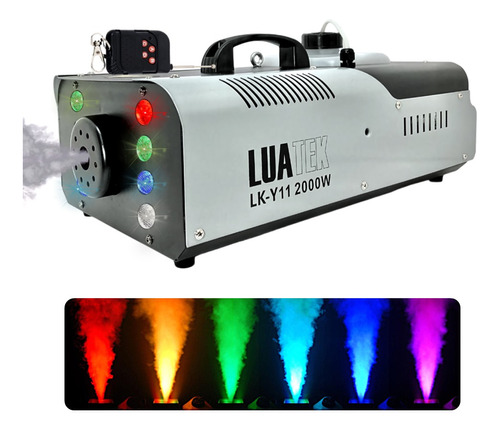 Maquina De Fumaça Potencia 2000w Com 8 Luz Leds Coliridas