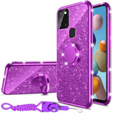 Funda Galaxy A21s Nancheng Kickstand Glitter Purple