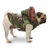 Chaleco Camuflado - Capucha Con Piel - Ropa Para Perros