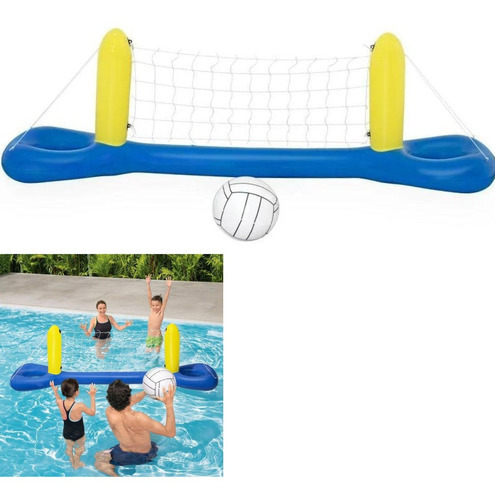 Red De Voley Inflable Para Pileta Con Pelota Juegos Bestway